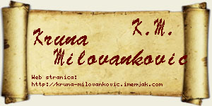 Kruna Milovanković vizit kartica